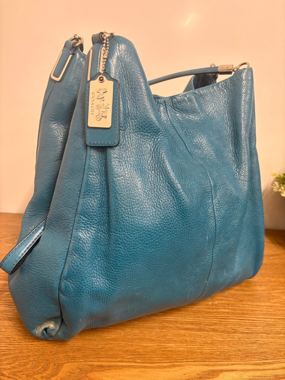 Coach | 2013 Madison Phoebe Teal Leather Shoulder Bag
